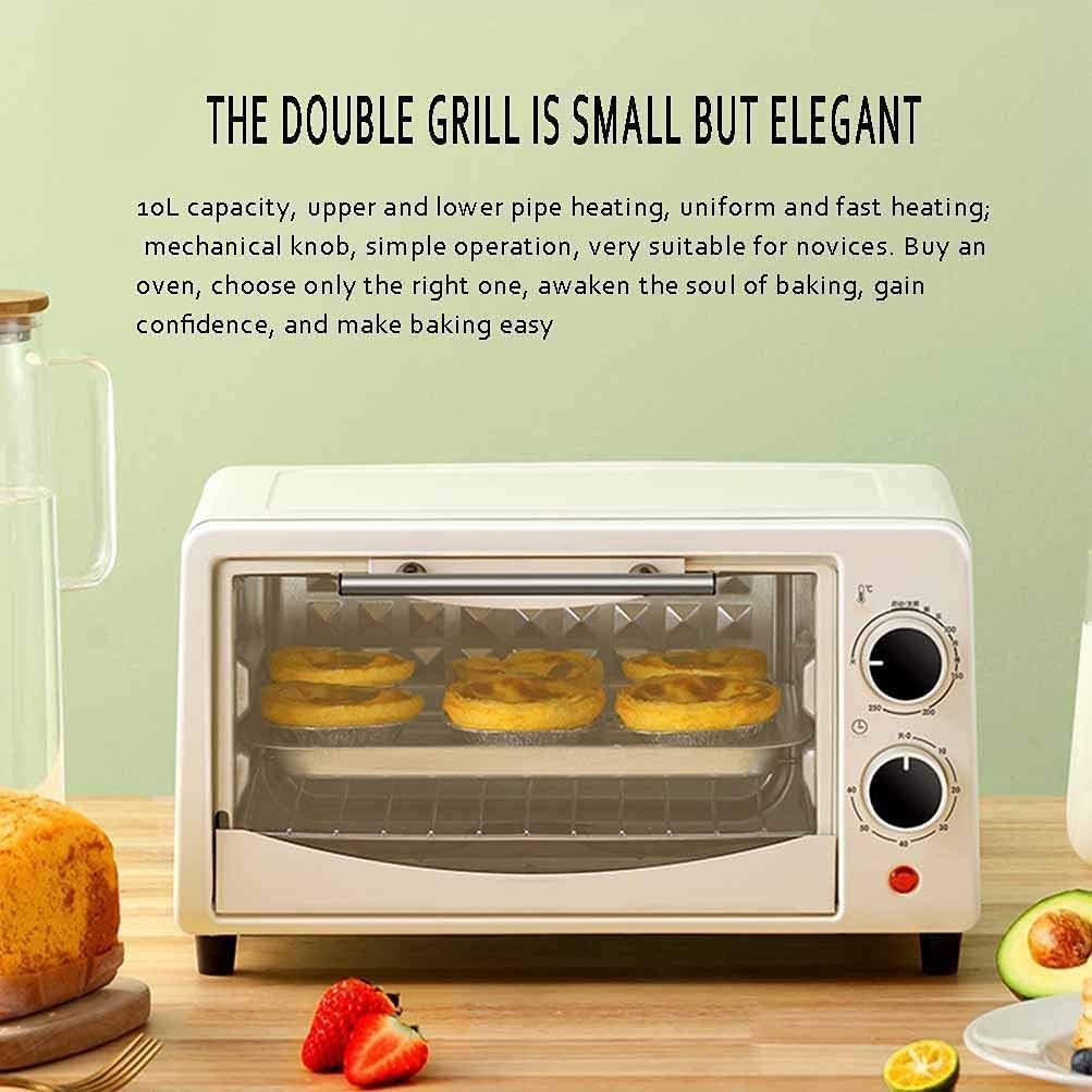 Forno tostapane, Mini Friggitrice Ad Aria, A Convezione Da 10 Litri for Tostapane Multifunzione Elettrico Digitale Girarrosto Fornello, (Color : White) (Col(White)