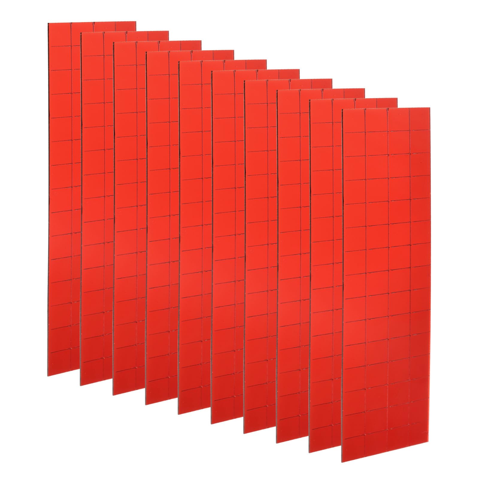 sourcing map 10 Sheet 1200 Pieces Self Adhesive Mirror Mosaic Tiles 10x10mm Small Square Mirror Tiles Sticker Disco Ball Stickers Mini Glass Tiles for DIY Craft Party Home Decoration, Red