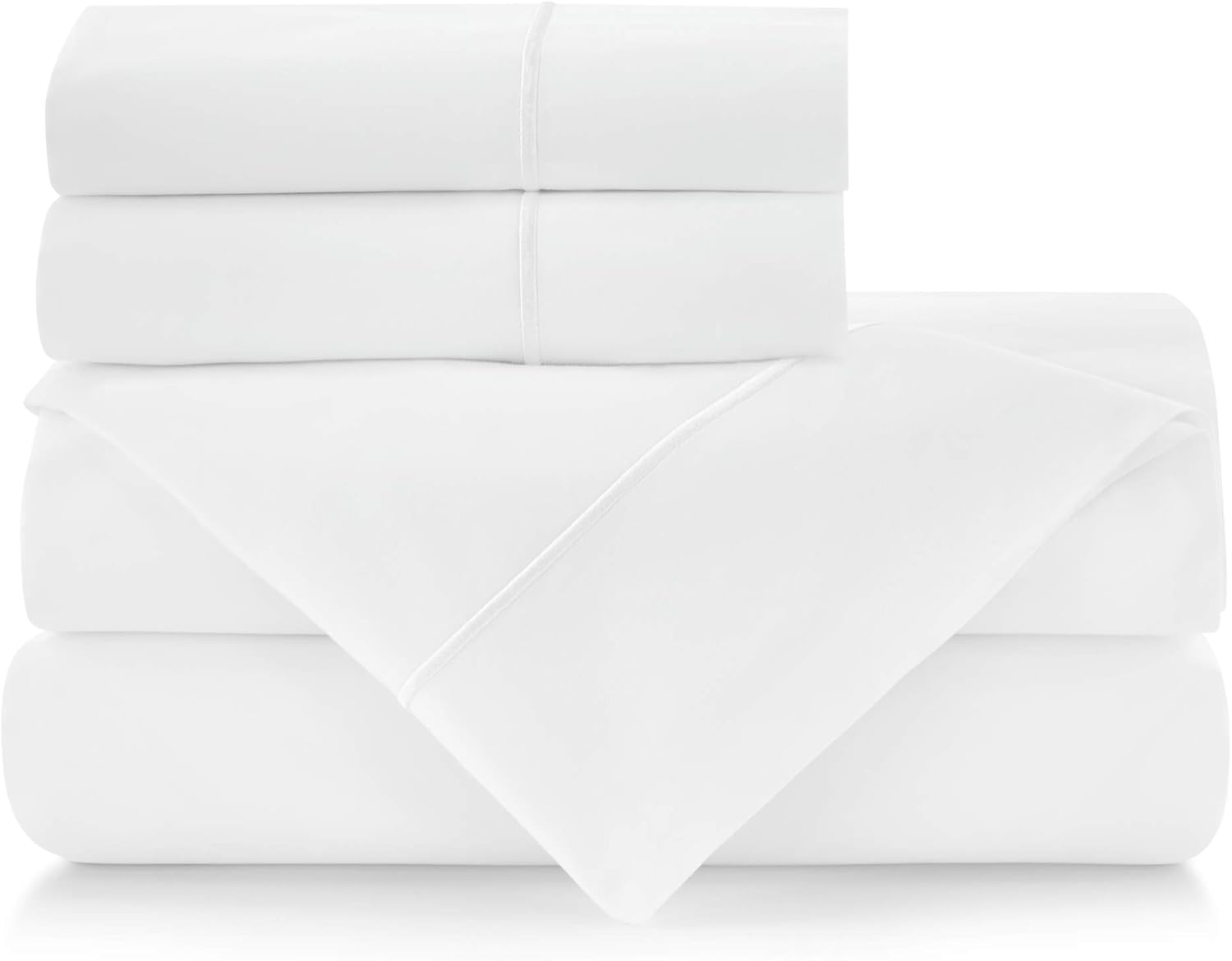 Peacock Alley Boutique Embroidered Percale Sheet Sets - 100% Long Staple Cotton, 200 Thread-Count, Crisp & Cool Sheets Imported from Portugal - Queen (White)