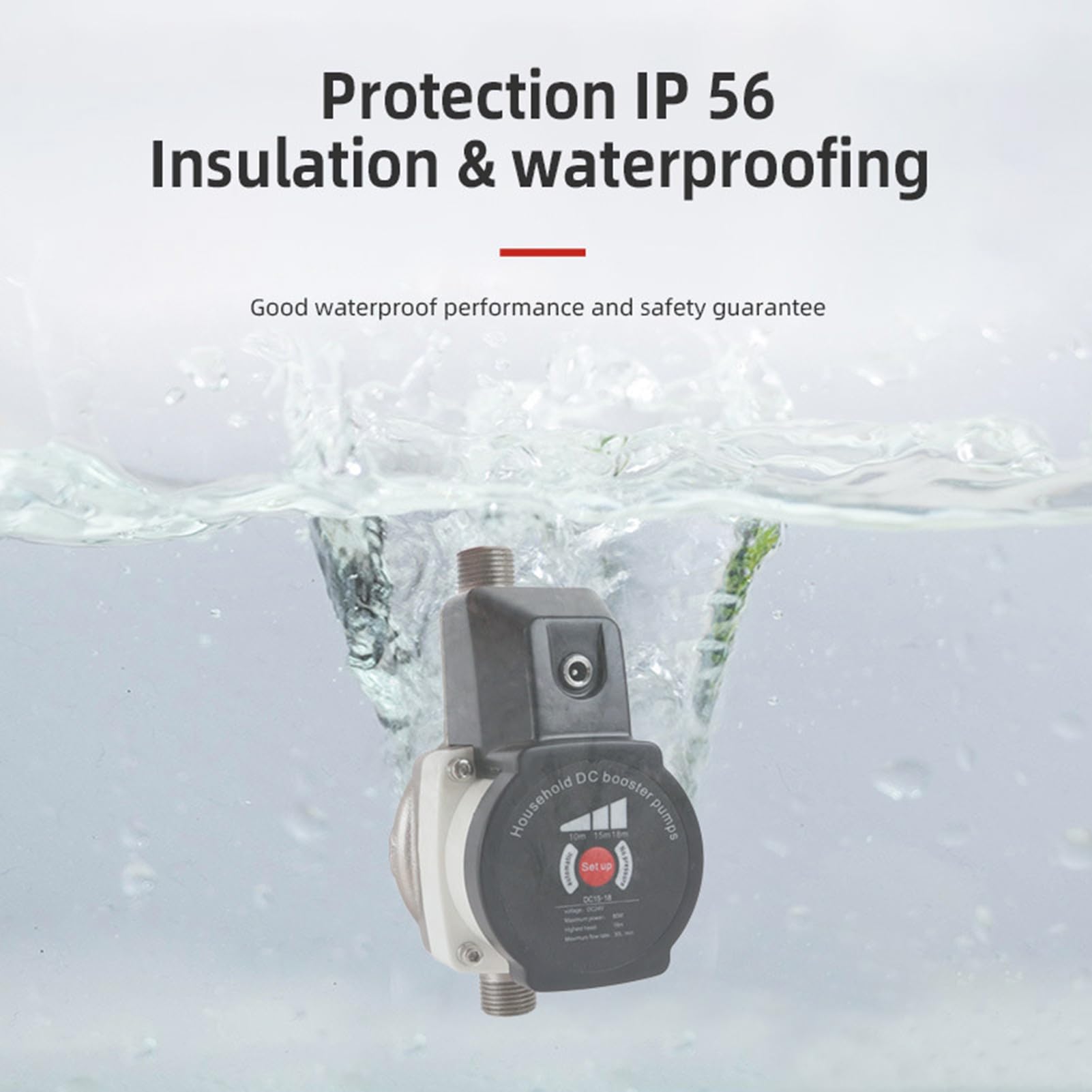 Bomba Elevadora de Presión de Agua Automática para Casa, 80 W de Baja Potencia y Presión Estable de 36,2 PSI, Interfaz NPT de 1/2 Pulgada, Diseño Seguro de bajo Voltaje (Enchufe europeo