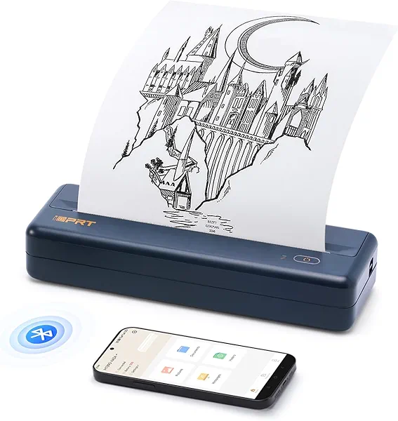 iDPRT MT890 Portable Wireless Printer - with Thermal A4 Paper, Bluetooth Inkless Printer for Travel/Home, Support US Letter&A4&A5 Size, Mobile Printers Compatible with iOS, Android & Laptop 