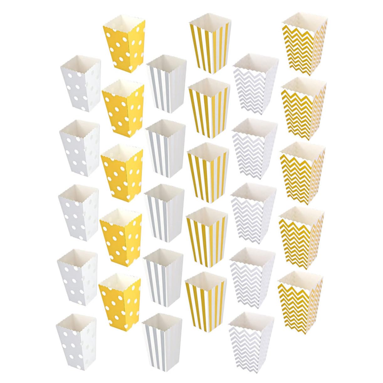 GRIRIW 30pcs Vertical Stripe Popcorn Boxes Movie Night Party Supplies Snack Containers for Birthday Chicken Carton Horizontal Paper Boxes