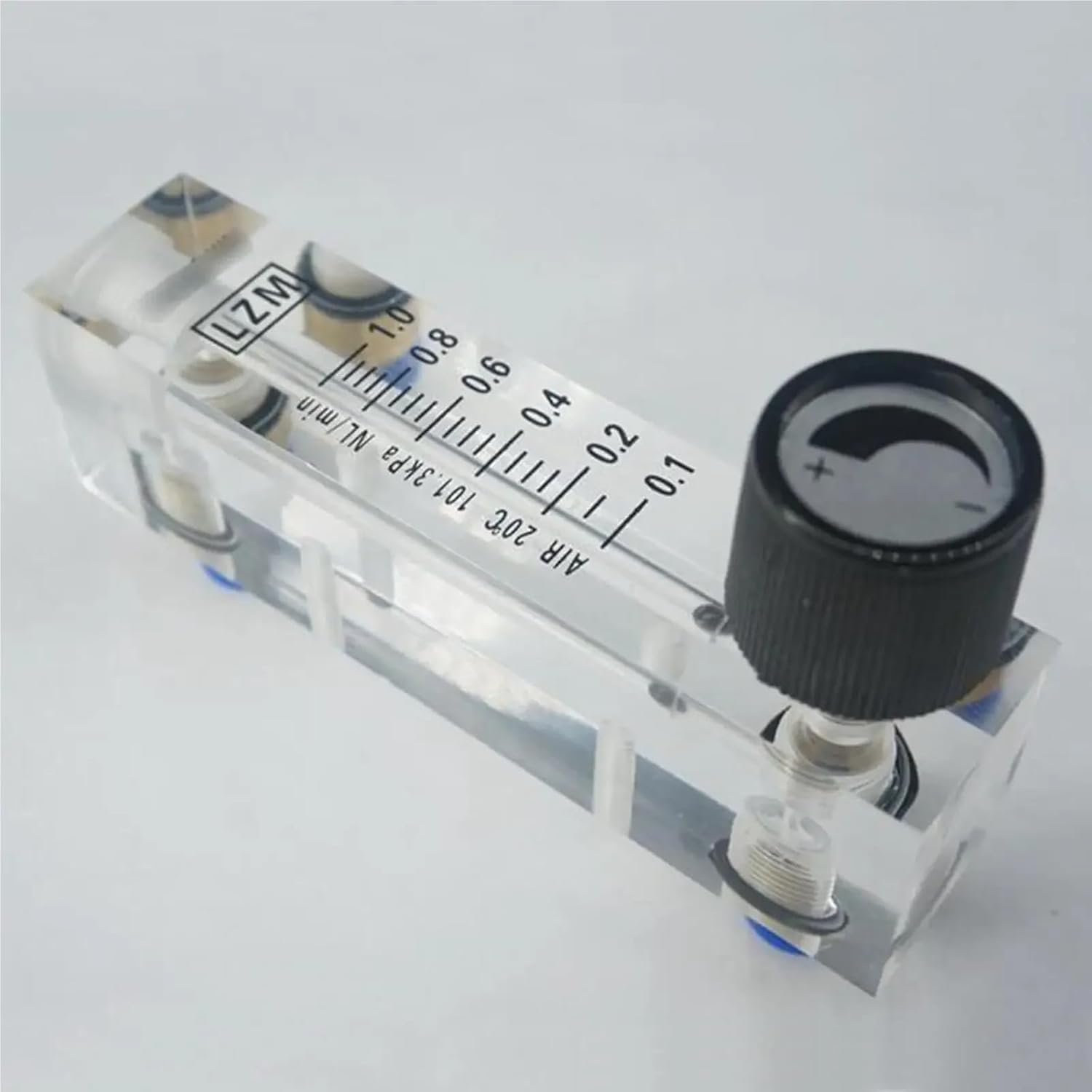 0.1-1 .2-2 .3-3 .5-5 1-10LPM Push in Fit 6/8/10mm OD Tube Air Panel Flowmeter Rotameter with Valve LZM-4T(Tube OD 8mm,1-10LPM)
