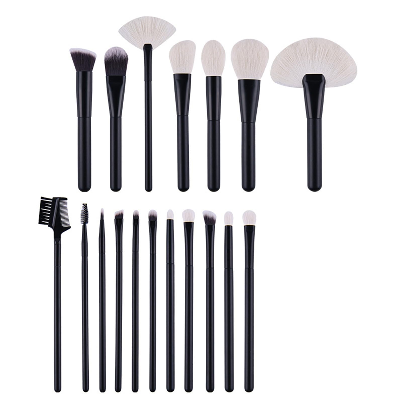Juego de Brochas de Maquillaje Kit de maquillaje 18 piezas for sombras ojos, base y brochas Profesional(Schwarz)