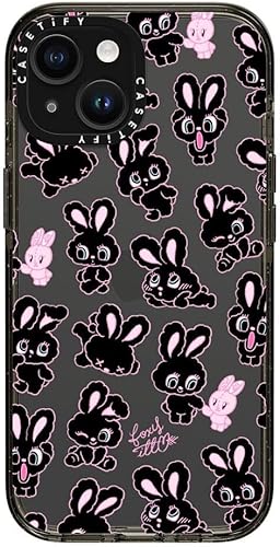 Miniatura 5 de CASETiFY Impact - Funda para iPhone 15 4 veces probada contra caídas de grado militar, protección contra caídas de 8.2 pies, conejitos negros, negro