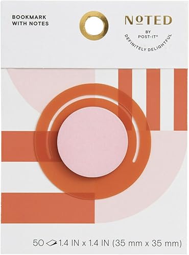 Notado por Post-it® Notas marcapáginas, 1-7/16 pulgadas de alto x 1-7/16 pulgadas de ancho x 1/4 pulgadas de profundidad, azul, 50 hojas por bloc