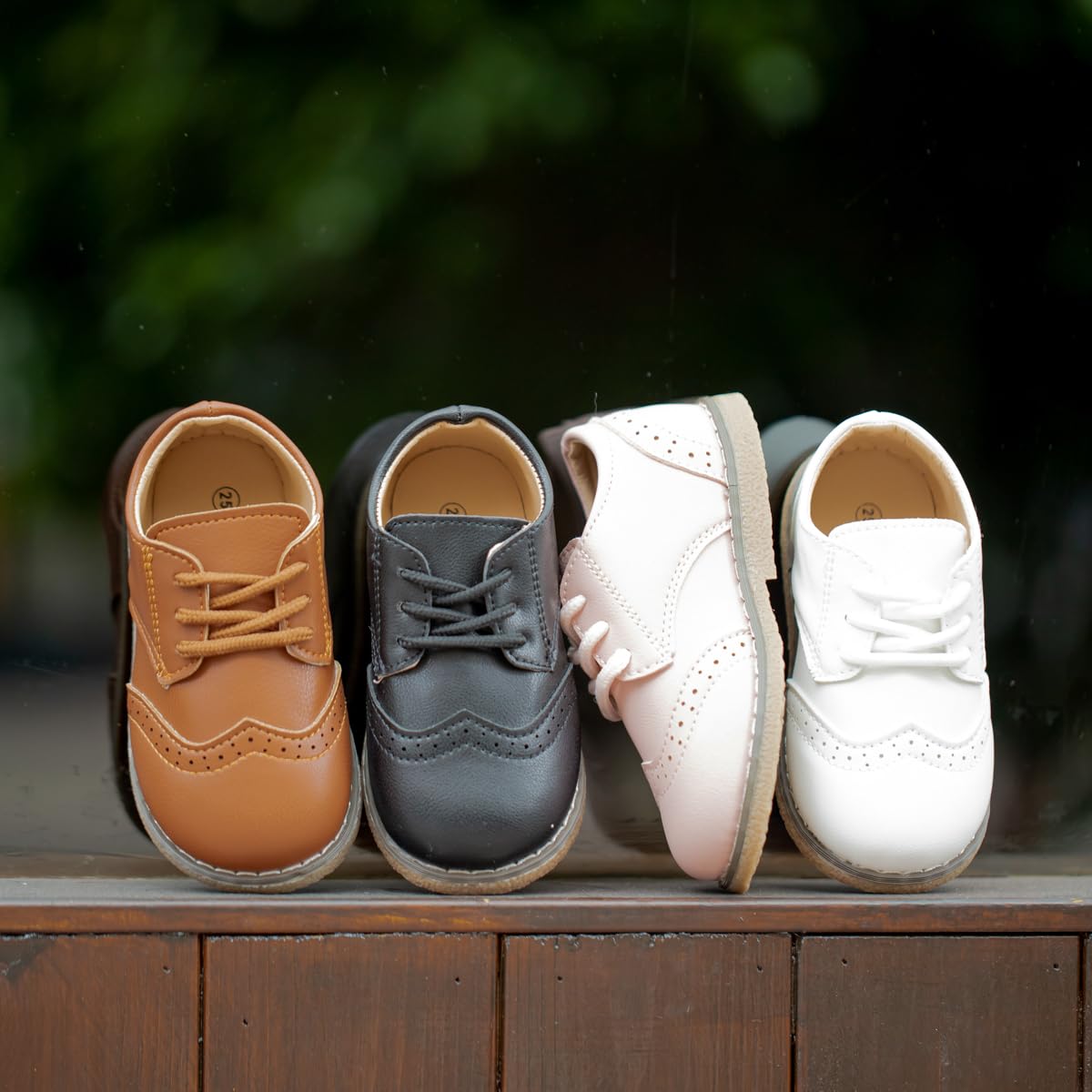 CENCIRILY Oxford-Schuhe für Kleinkinder, Jungen, Mädchen, Schnürschuhe, rutschfeste Textur, Sohle, Loafer, flach, klassisches Schuluniform-Schuh