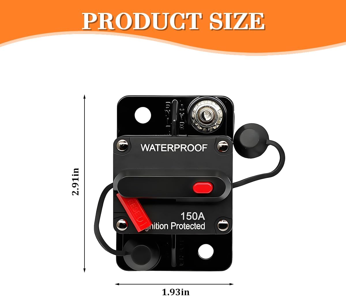 2 Pack 150 A 12-48 V DC Manual-Reset Circuit Breakers