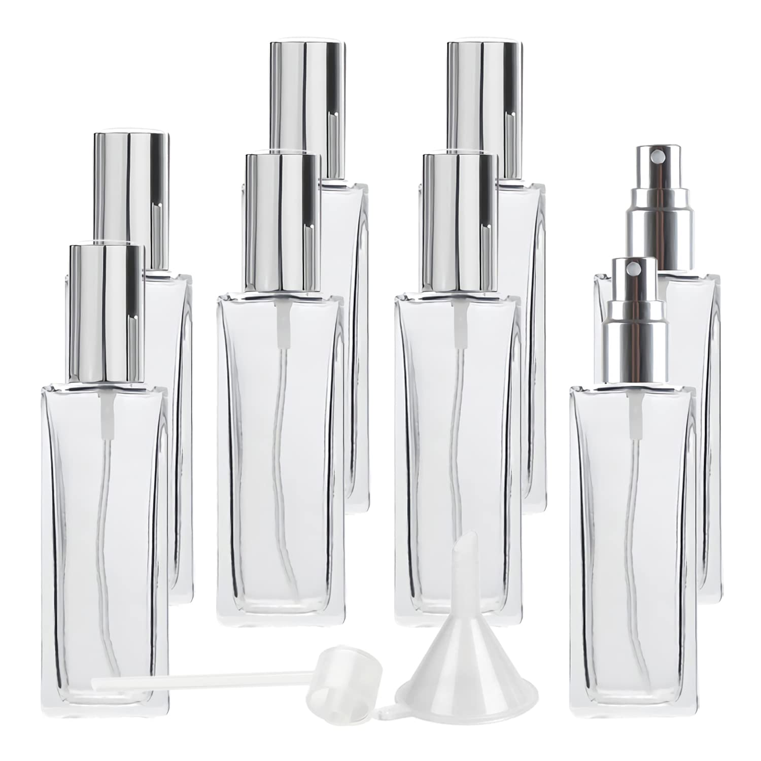 24 Stück, 30ml Transparent Mini Nachfüllbar Parfümzerstäuber Sprühflasche Mit Silber Deckeln Nachfüllbar Sprühflaschen Leer Tragbare Parfüm Sprühflasche