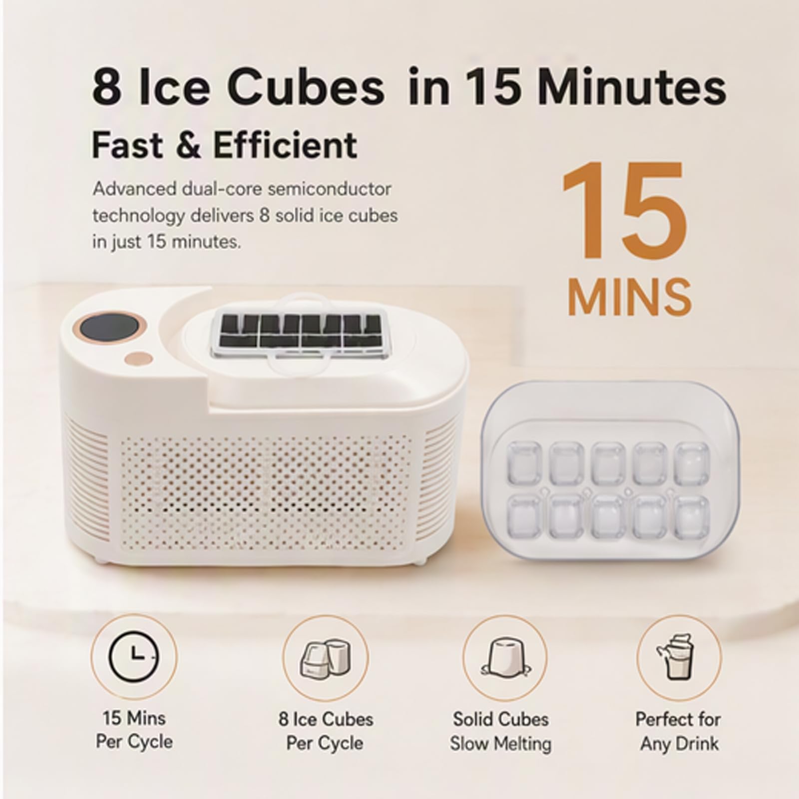 Macchina per cubetti di ghiaccio portatile, mini macchina per cubetti di