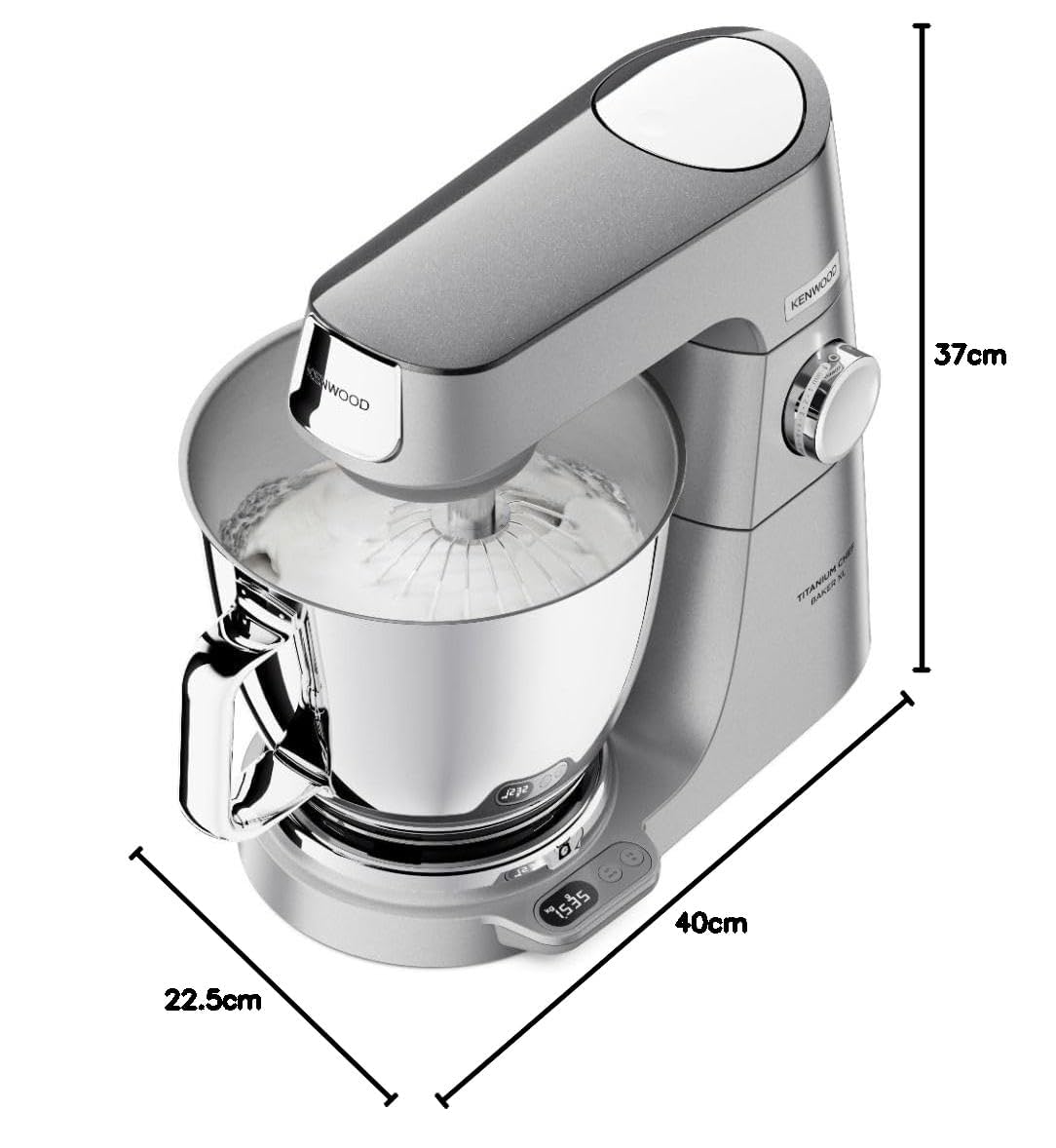 Kenwood KVL85.704SI Titanium Chef Baker XL Küchenmaschine, 5L & 7L Schüsseln, Mixer-, Fleischwolf- und Mini-Zerkleinerer-Zubehör