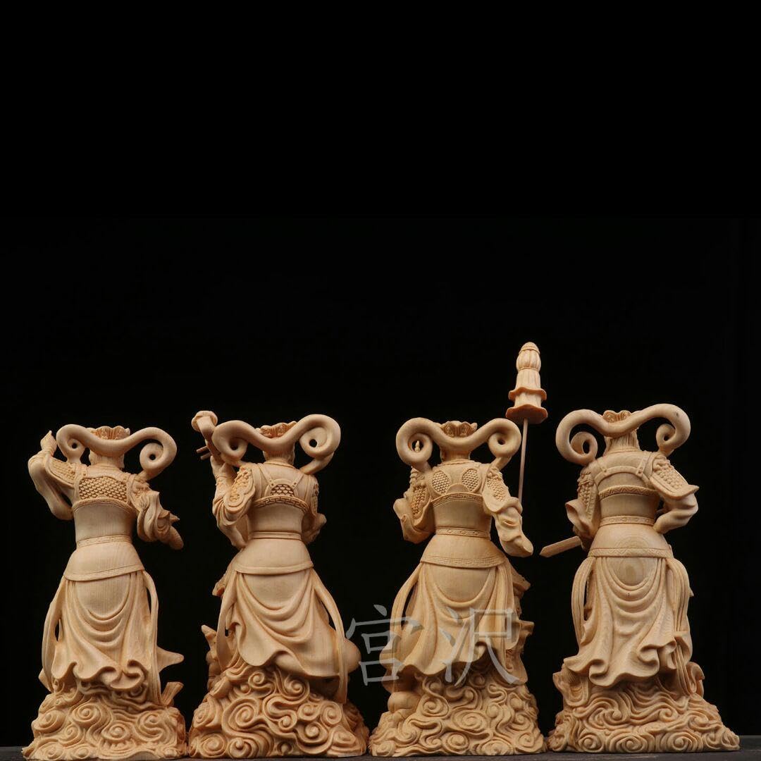 Amazon.co.jp: 極上品 四大金剛 精密彫刻 仏師彫り 木彫仏像 置物 風水 