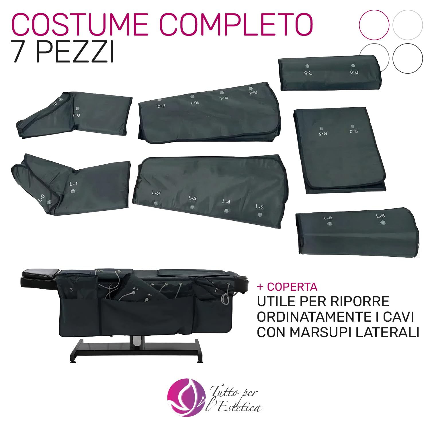 Pressoterapia Linfodrenaggio Professionale per Gambe, Addome e Braccia, Macchina Drenaggio Linfatico con Gambali a Compressione per Ritenzione Idrica Gambe e Corpo, anche per Uso Domestico