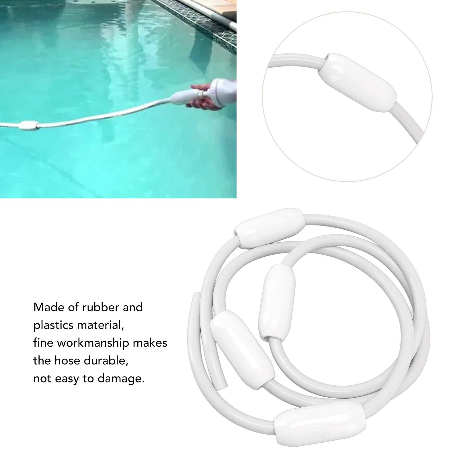 Durable 10ft D45 Pool Cleaner Feed Hose Replacement with 4 Floats,Compatible for Vac Sweep, Reliable Performance