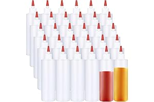 Yaomiao 30 Pack 16 oz Plastic Squeeze Bottles for Condiments Sauces
