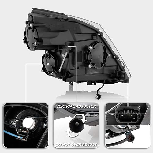 Miniatura 3 de ACANII - Para [modelo halógeno] 2008-2014 Cadillac CTS carcasa negra Switchback LED tubo proyector faros faros