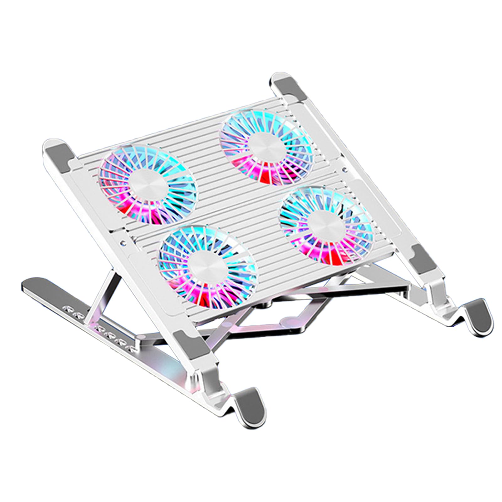Almohadilla de refrigeración LED para computadora portátil, enfriadores silenciosos, soporte plegable para laptop, soporte de altura