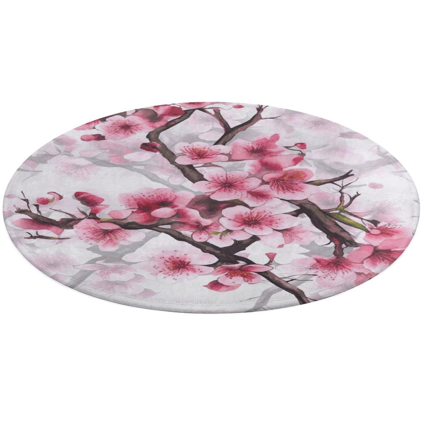 Tapis de sol rond en velours corail lavable pour chambre 90cm