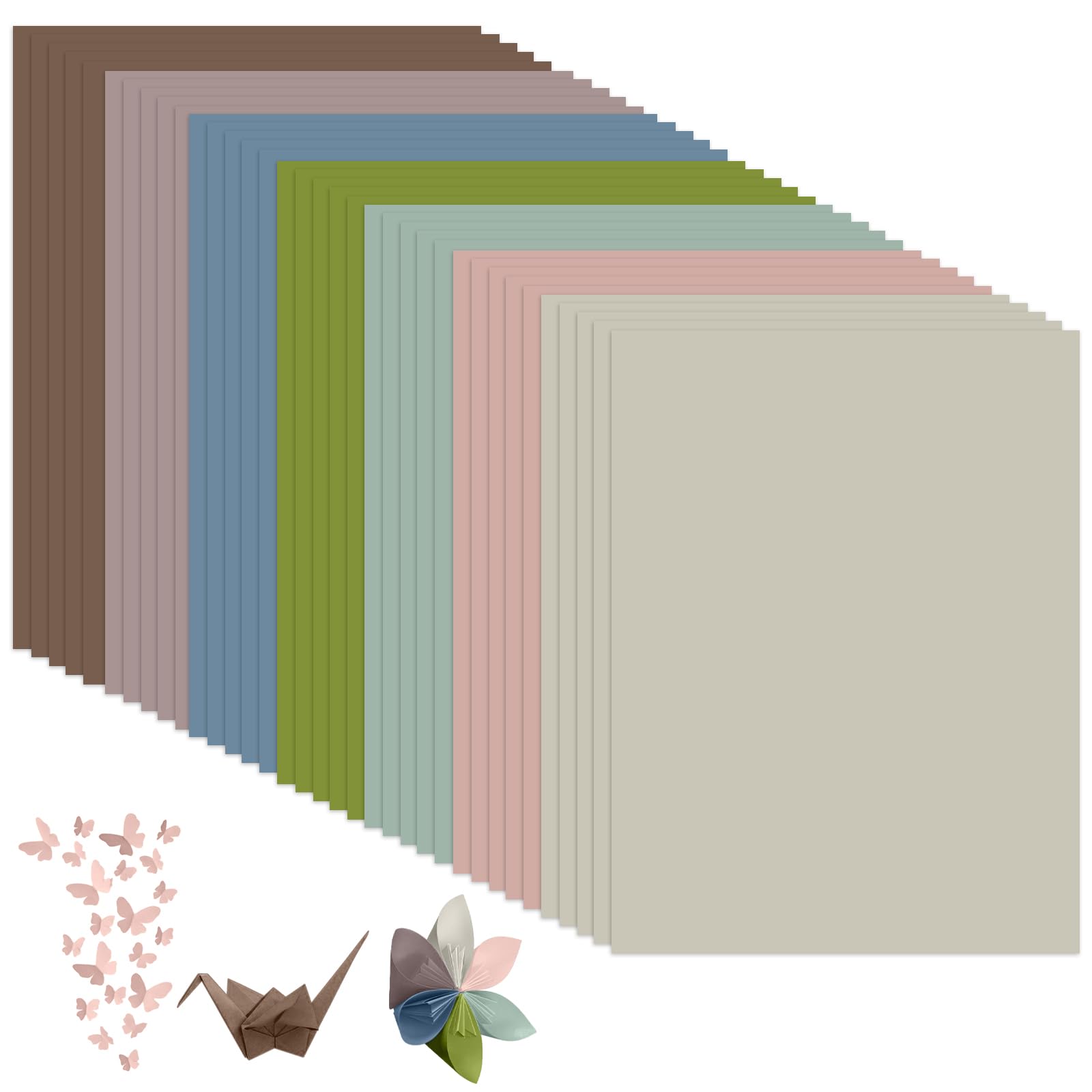 Morandi Tones Cardstock - 70 Sheets 7 Colours Morandi Colours Cardstock A4 230gsm for Printer, DIY Crafts, Invitations and Scrapbooking