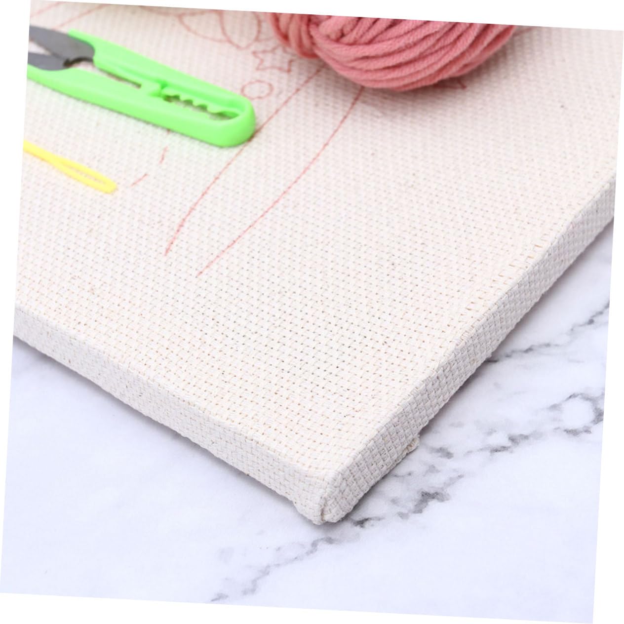 DOITOOL Kit de Base Cuadrada para Bordado con Punzón Set Diy para Principiantes Incluye Tijeras Hilos Colores Herramientas de Manualidades para Patrón Estilo Niña Pequeña