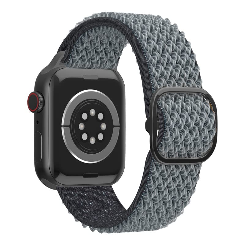 EURCRBUApple Smart Watch Band 42mm 44mm 45mm 49mm, Double Loop Adjustable Ripple Pattern Soft Breathable Nylon Band, for Watch Ultra/Ultra 2, Series 9/8/7/6/SE/5/4/3/2/1