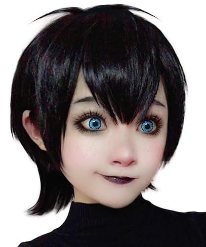 Peluca de pelo corto Bob con flequillo recto sintético peluca natural como pelo real 12 pulgadas