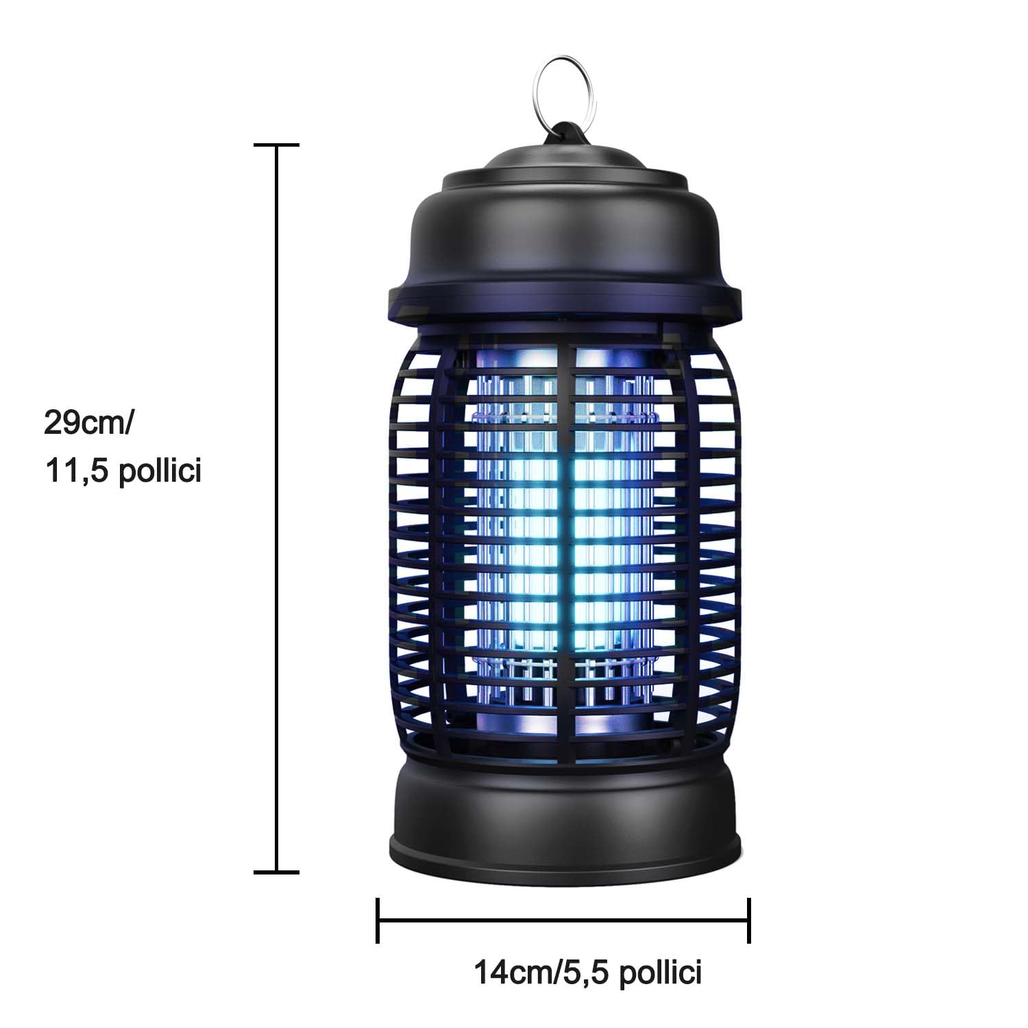 Lampada Antizanzare Elettrica, 20W 3000V UV Zanzariera Elettrica Impermeabile Insetticida Zanzare con Design a Gancio per Giardino Interno Esterno Camera da Letto Cucina Soggiorno