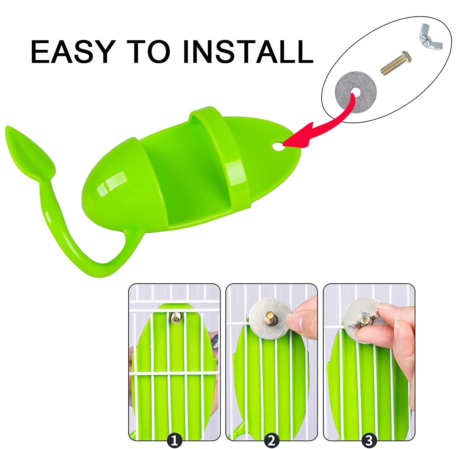 2pcs Plastic Pet Bird Cuttlebone Holder Food Holder, Cuddle Bone Feeding Racks, Cuttlebone Holder for Cockatiels Parakeets Budgies Finches Green - image 2