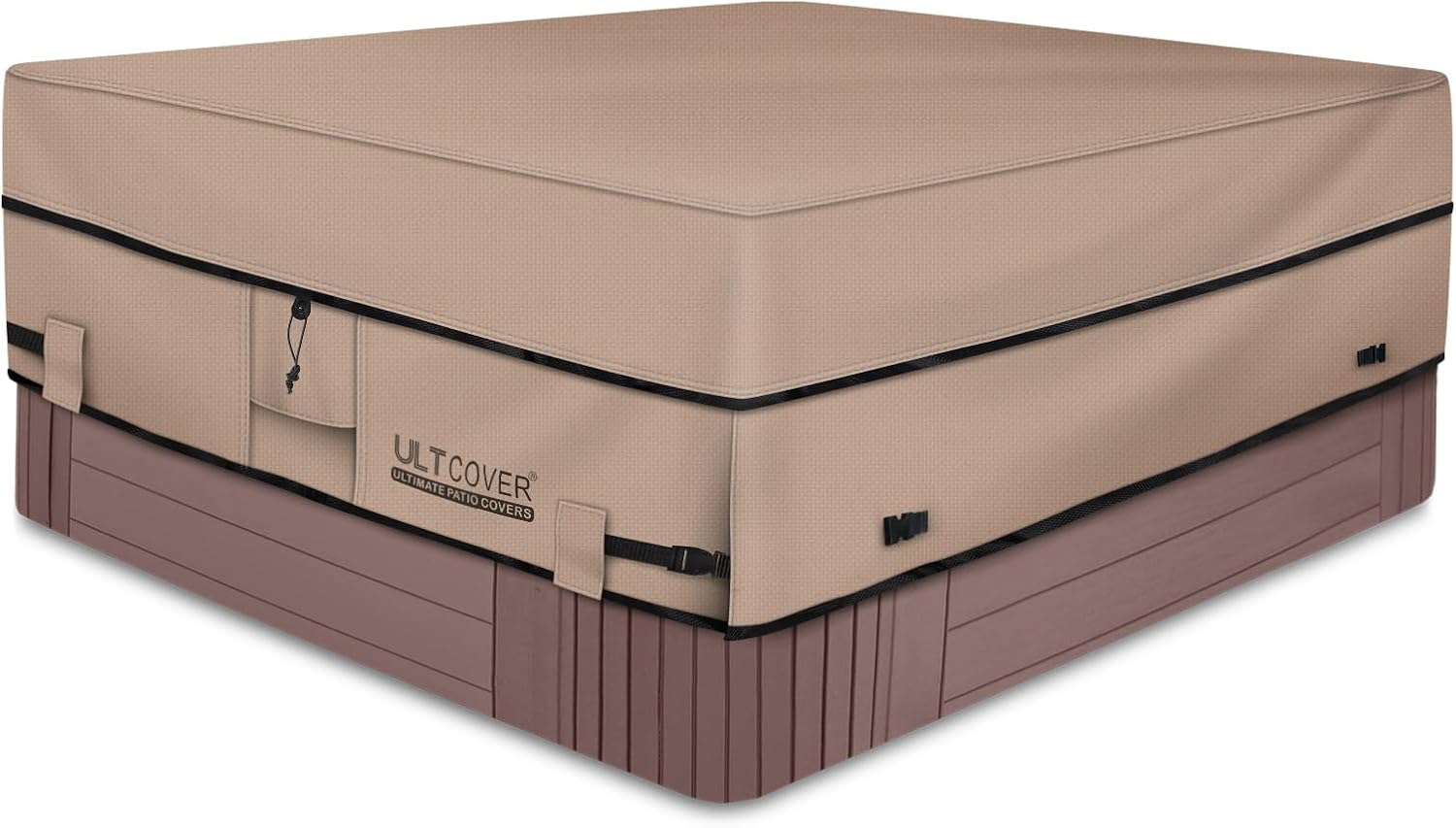 Waterproof 600D Polyester Square Hot Tub Cover Outdoor SPA Covers 85 x 85 inch