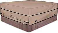 Vista 1 de Ultcover Cubierta cuadrada de poliéster 600D, impermeable, para bañera de hidromasaje de exterior, 90 x 90 pulgadas Marrón