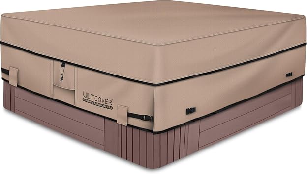 غطاء حوض استحمام ساخن من البوليستر المربع ULTCOVER مقاوم للماء 600D يغطي 85 &times; 85 بوصة