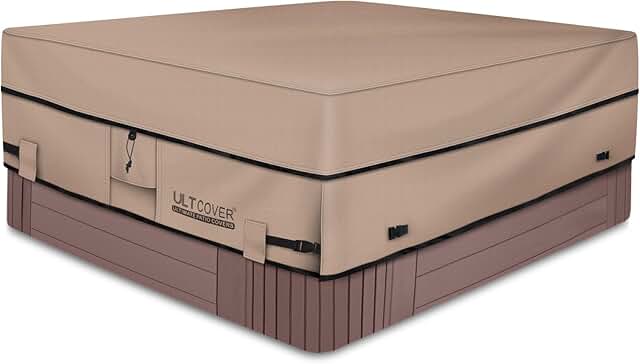ULTCOVER Waterproof 600D Polyester Square Hot Tub Cover Outdoor SPA Cove...