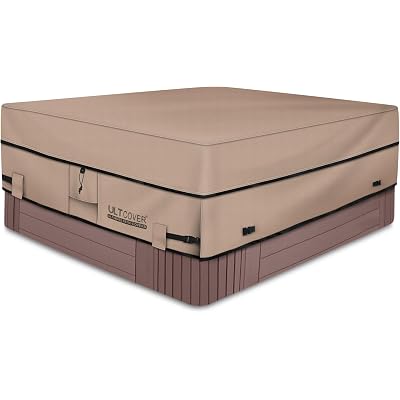 ULTCOVER Waterproof 600D Polyester Square Hot Tub Cover Outdoor SPA Covers 95 x 95 inch