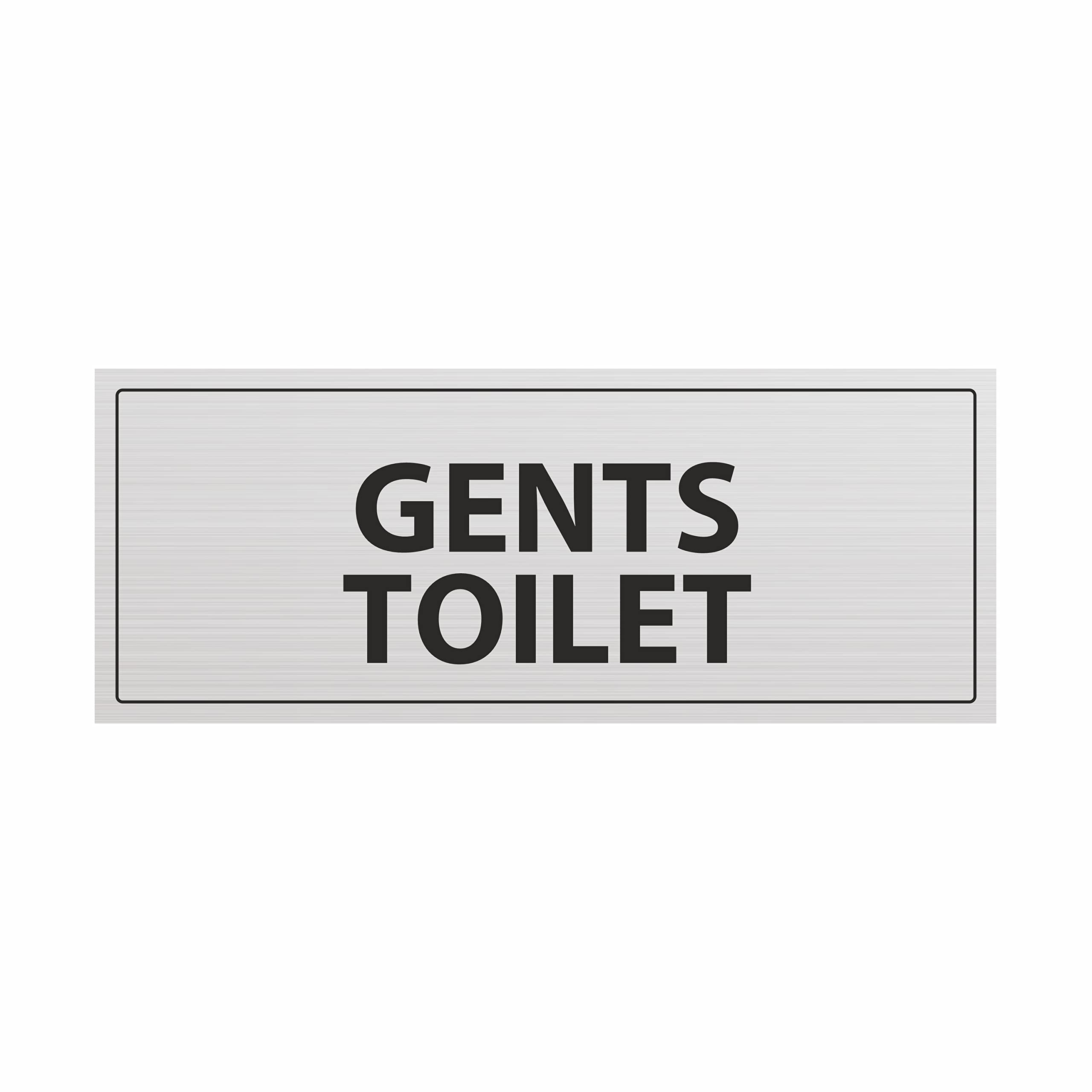 Anne Print Solutions® Gents Toilet Steel Self Adhesive Metal Safety Sign Stainless Pack Of 1 Pcs For Gate | Door Glass Size 8.25 Inch* X 3.25 Inch*