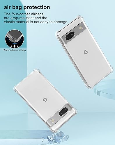 Miniatura 5 de Foluu Funda para Google Pixel 7a, Pixel 7a, transparente, esquinas reforzadas resistentes a los arañazos, goma de poliuretano termoplástico, funda