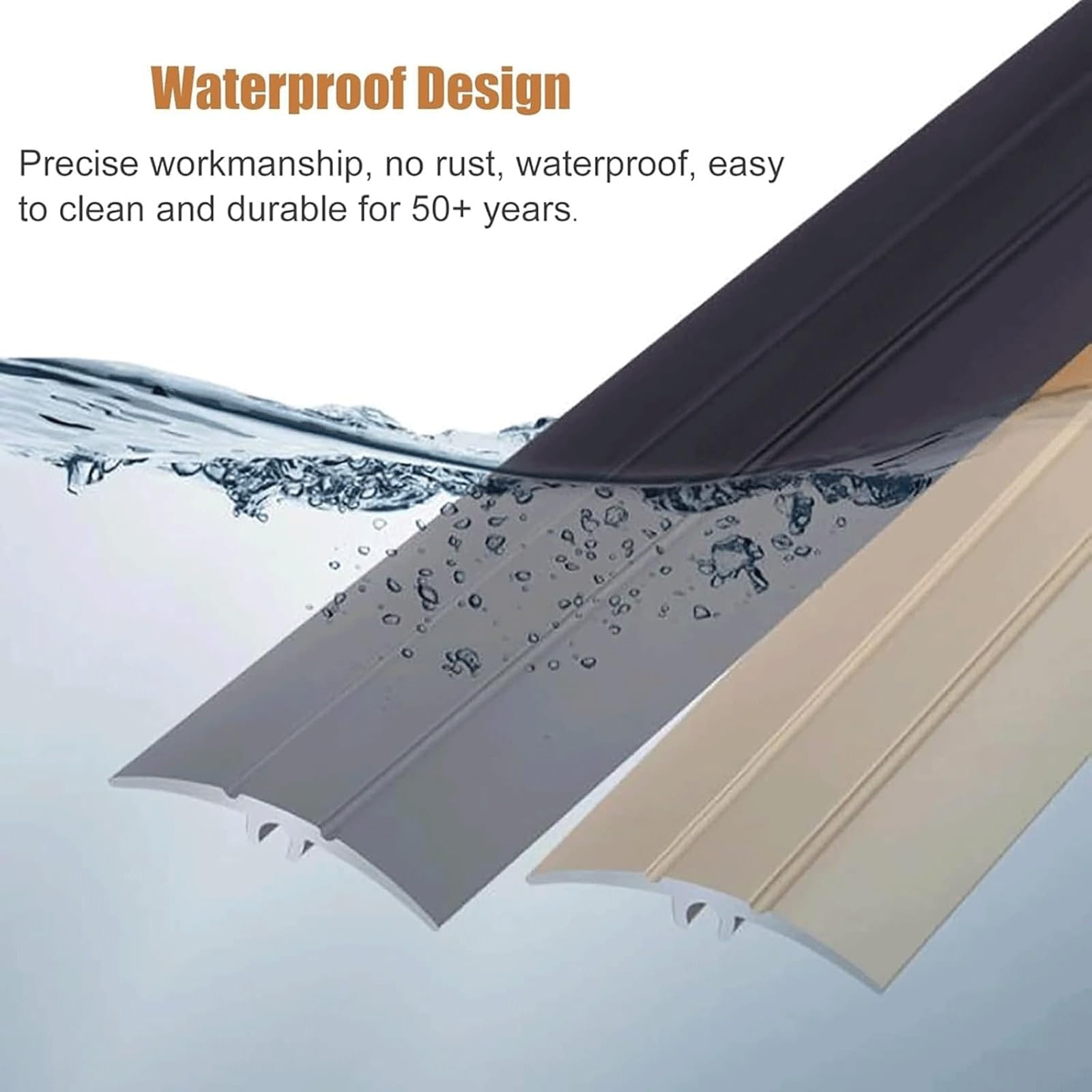 Aluminiowa listwa podłogowa o szerokości 5 cm, antypoślizgowy reduktor progowy i przegroda, wykończenie Ed Trim Easy Inll Grey 90 cm - idealna do gładkich flo Chans