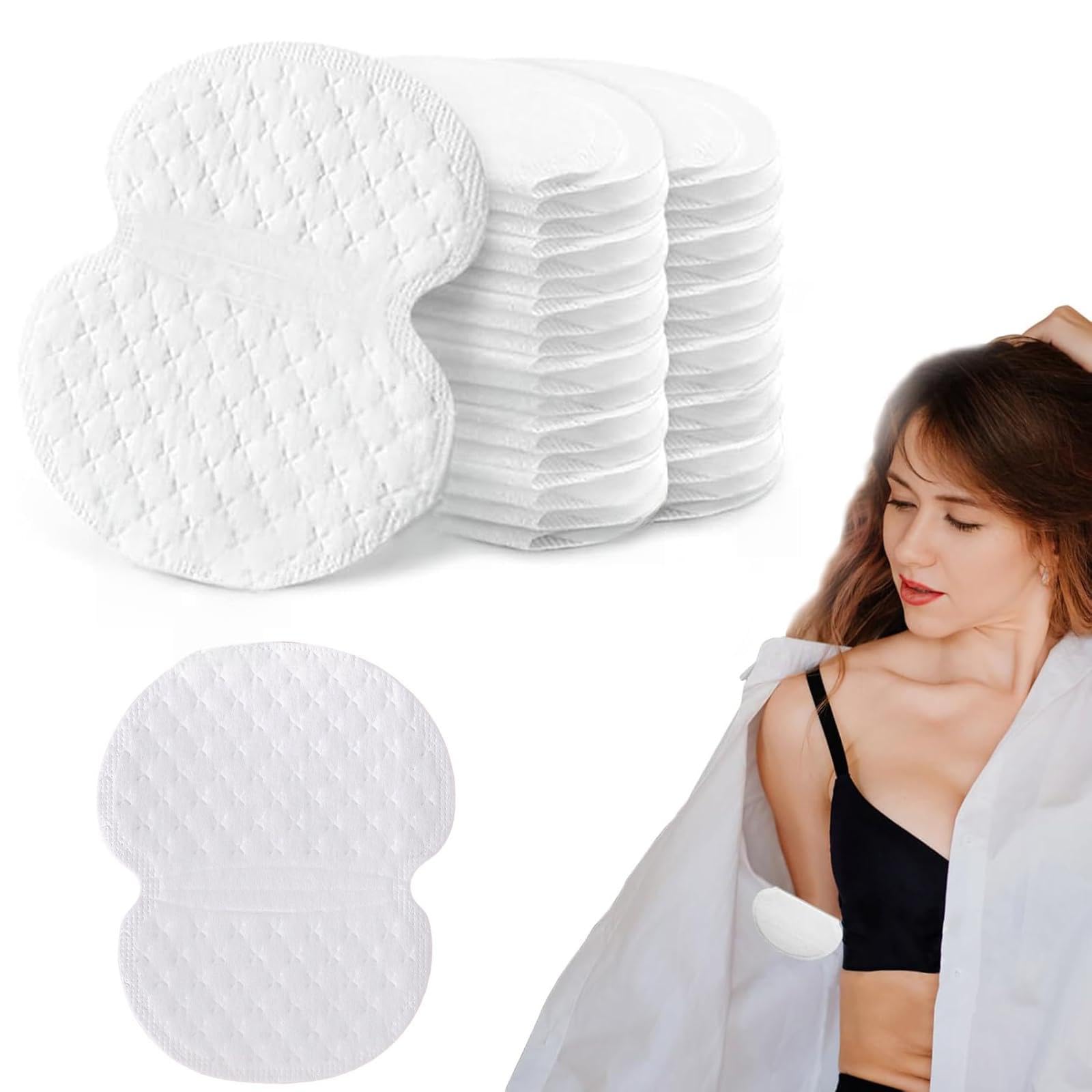 60 Piezas Almohadillas Sudor Axilas, Sobaqueras Sudor Desechables y Autoadhesivas, Antitranspirante Axilas de Tela No Tejida, Protectores de Ropa contra Manchas de Sudor para Hombre y Mujer