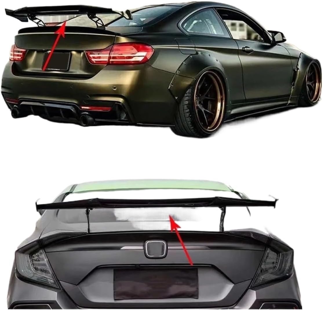 Universal Sport Racing MAD Trunk Spoiler Wing Airfoil Refit Modification Compatible for Car/GT GTR Tuning Accessories Body Kit Styling(Carbon fiber)
