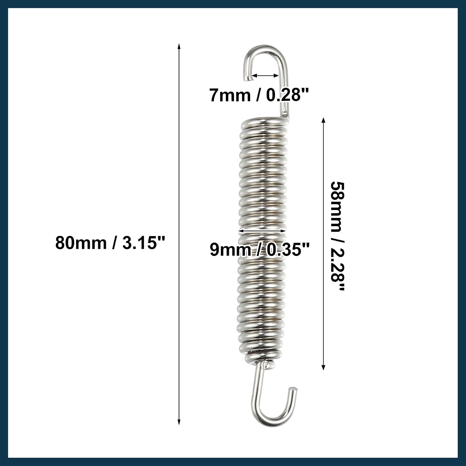 4 Pcs Motorcycles Universal Exhaust Pipe Spring 80mm 3.15" Stainless Steel Exhaust Pipe Spring Hook Modified Accessory Silver Tone Automotive Parts