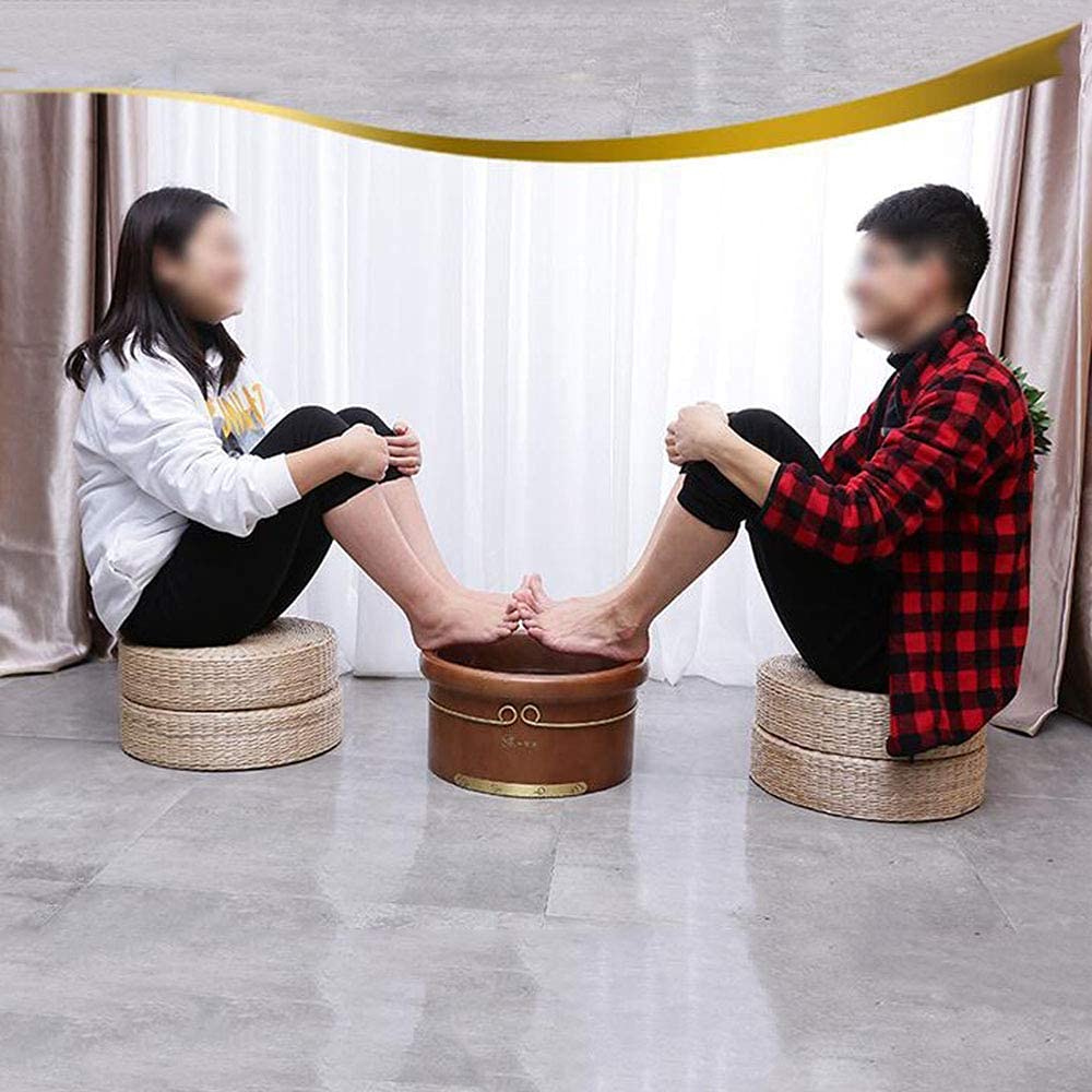 Wiadro do kąpieli z naturalnego drewna, drewniana miska do kąpieli do użytku domowego z pokrywką, beczka do kąpieli do stóp dla dorosłych dzieci, beczka do pedicure dla osób starszych, naturalna