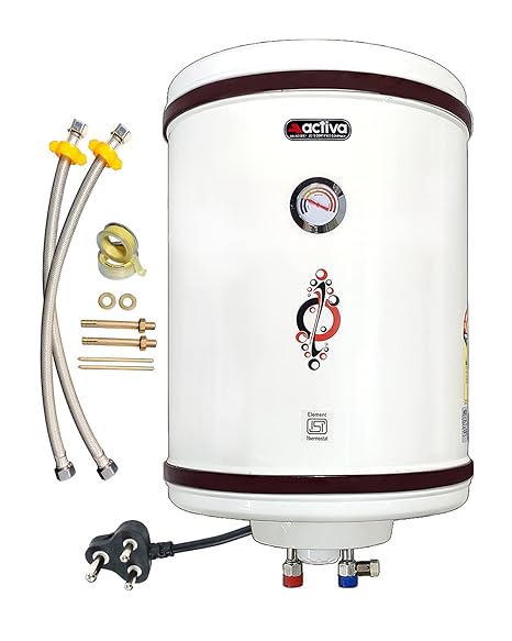 Activa Storage 50 Ltr Tank 2 Kva Special Anti Rust Coating Metal Body, Hd Isi Element Hotline/Crystal Ivory With Free Installation Kit And Adjustable Outer Thermostat 5 Years Warranty - Wall