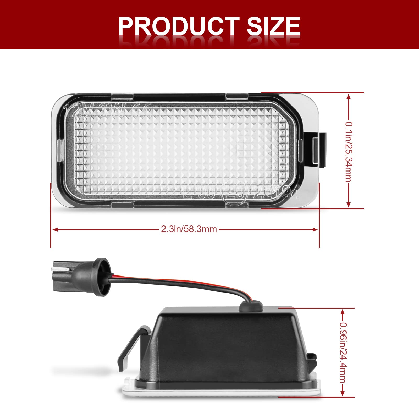 POPMOTORZ nummerplaatverlichting, 2Pcs LED kentekenplaatverlichting