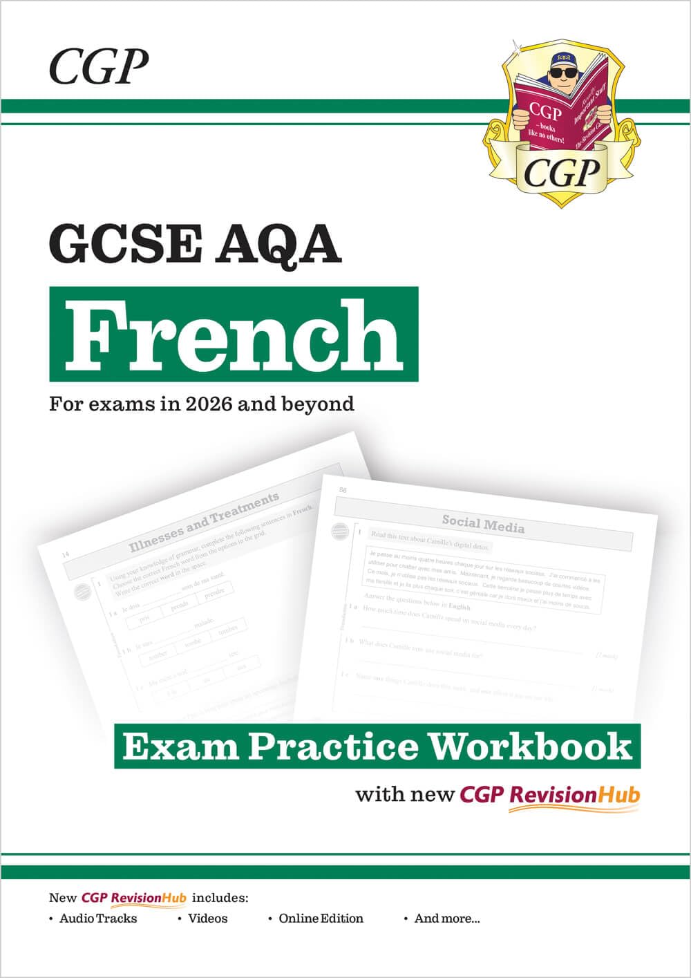 GCSE French AQA Exam Practice Workbook with CGP RevisionHub: Includes Audio & Online Tests