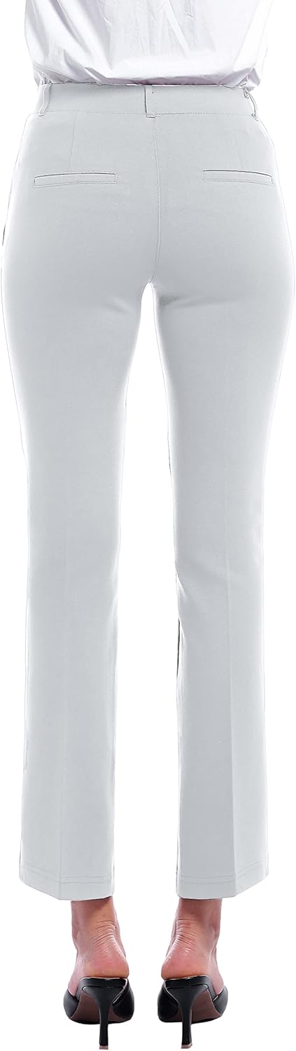 Marycrafts Women's Pull On Stretch Yoga Straight Dress Work Pants 29" /31"/33"