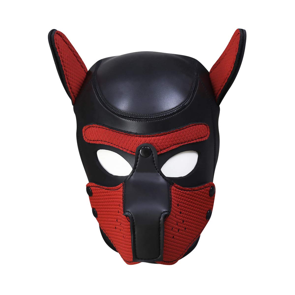 LEWECEEO Neoprene Puppy Hood Camo Full Face Mask Cosplay Costume Dog Head Masks: Red
