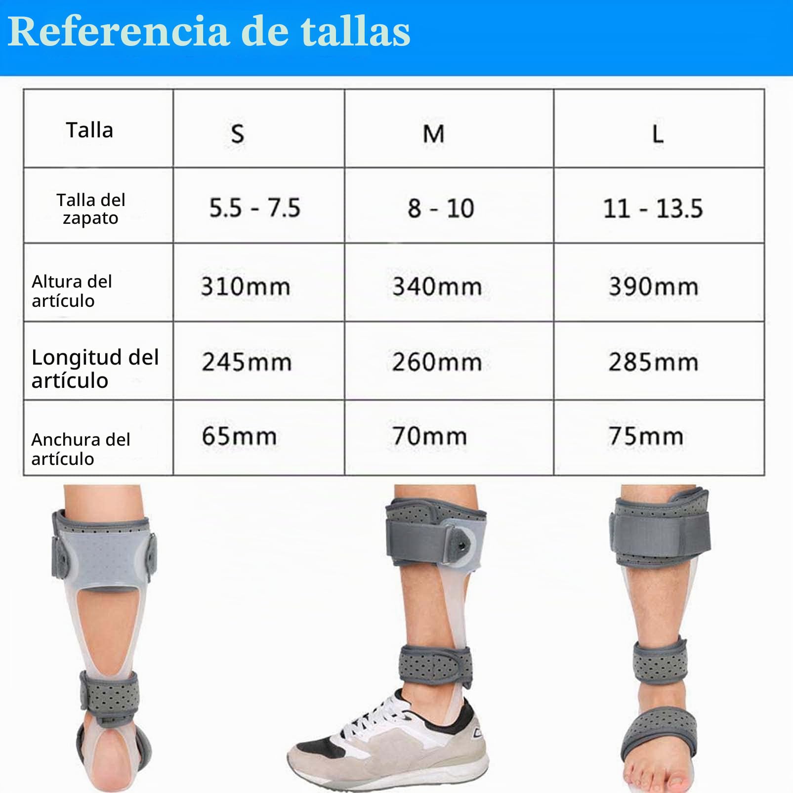 Soporte de pie caído, soporte AFO para lesiones nerviosas, posición del pie, ortesis de tobillo y pie, férula de soporte de corrección postural médica
