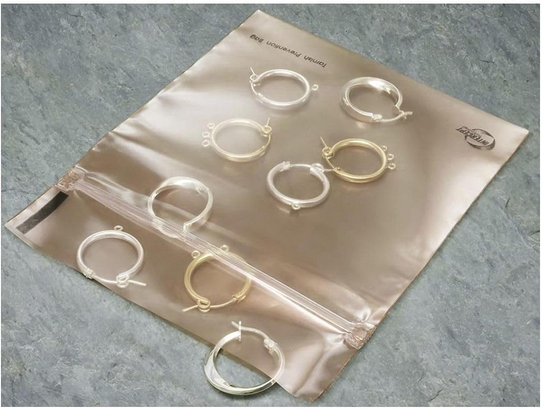 Adabele Anti Tarnish Tab Strip Bag Pouch for Jewelry Storage Care Protect Metal Gold Silver Brass Copper Steel Tin Bronze Ion More