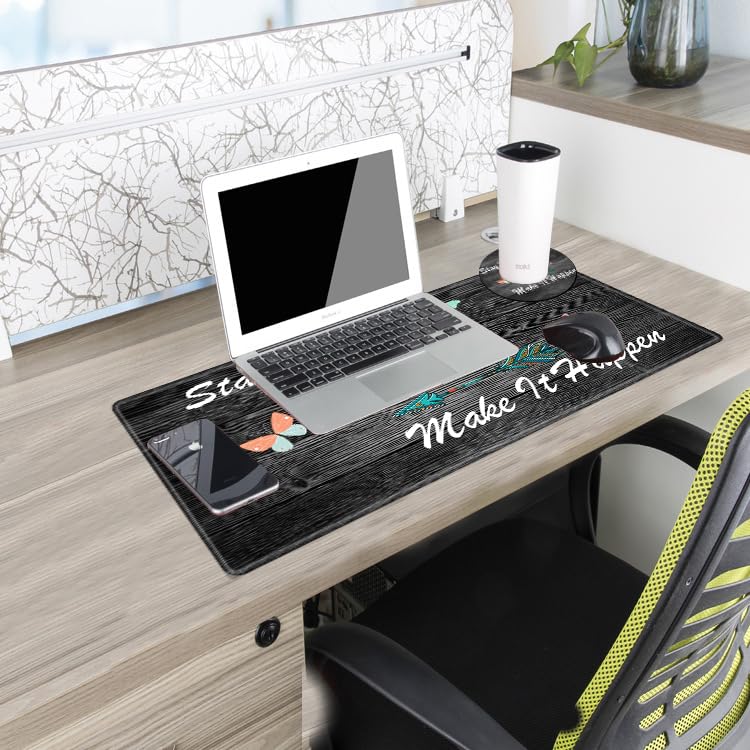 Image of Stay Positive Mouse Pad 24x12 Inch Desk Mat Work Hard and Make It Happen Mousepad Inspirational Quote Desk Pad XXL Computer Mat for Wireless Mouse Work Coaster Set