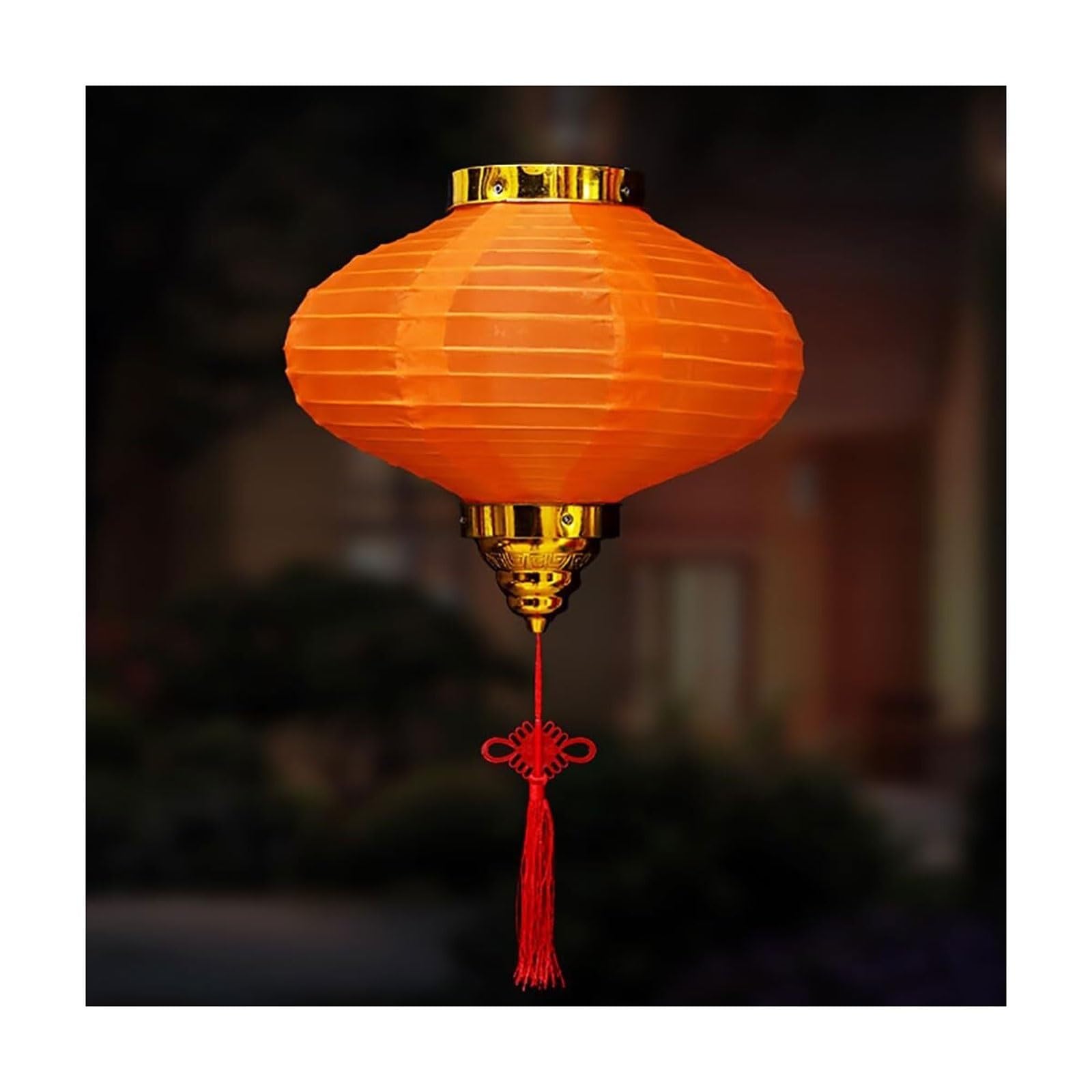 Asian Lantern, 2PCS Vietnamese Satin Lanterns Oriental Decorative Hanging for Weddings Festivals and Garden Parties Outdoor Decoration(Orange,12inch)