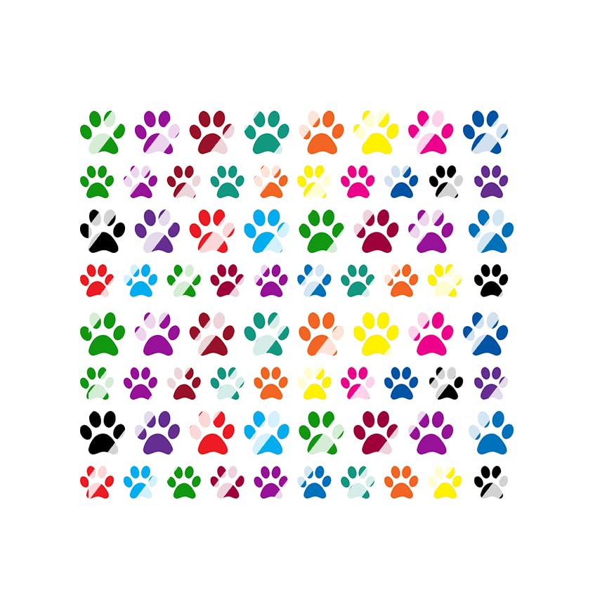 Paw Print Nail Art Decals- waterslide Nail Art Decals - Set of 72 Decals